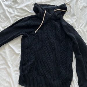 Navy cable knit sweatshirt